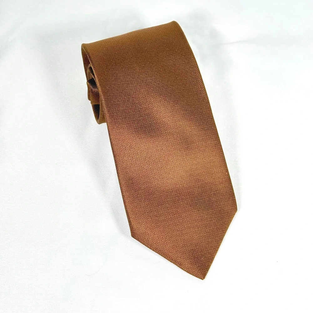 Egara Necktie Mens Bronze Silk Textured Micro-Basketweave Formal Accessory